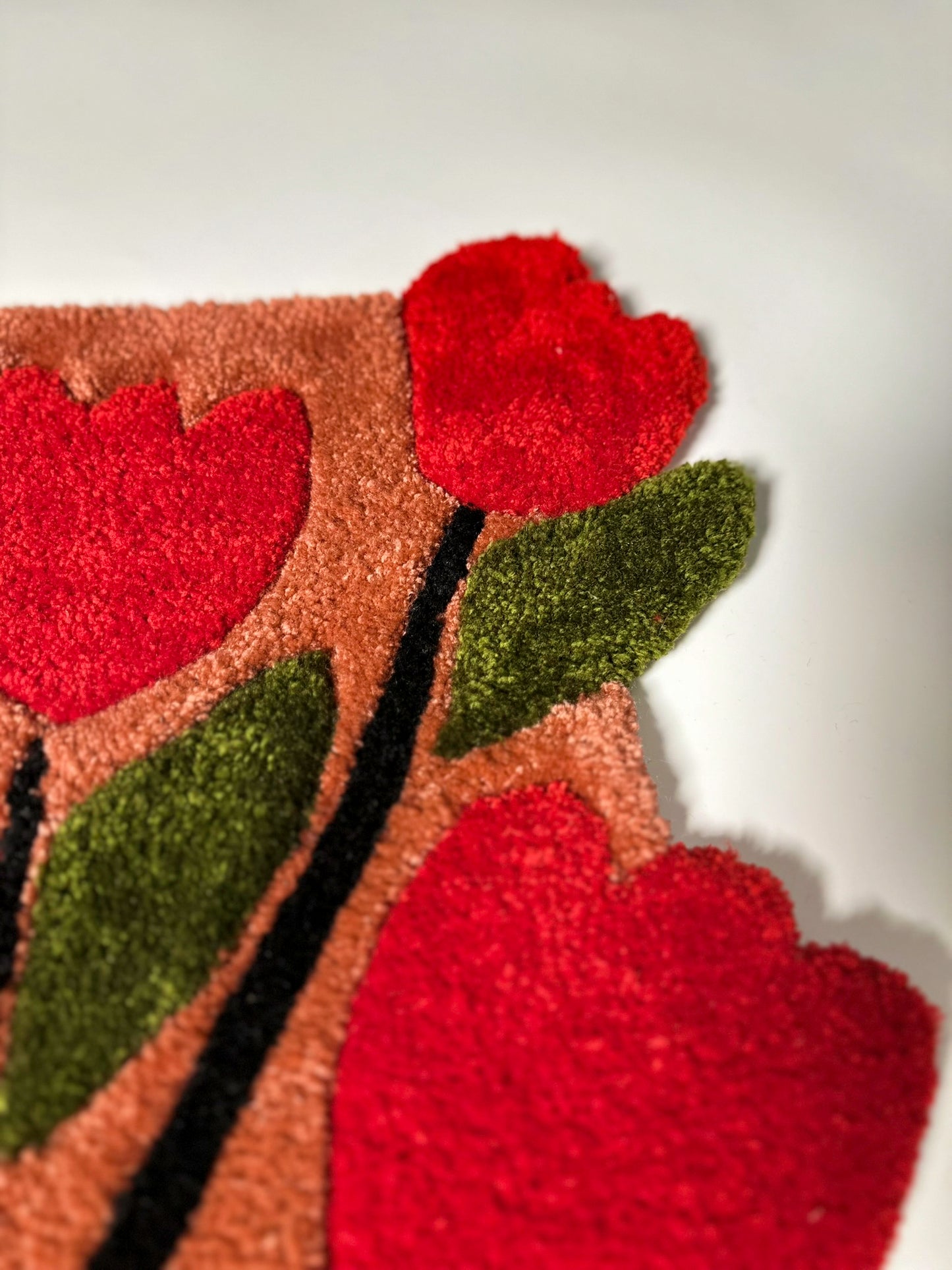 Cümbüş-i Lale Desenli El Yapımı Tufting Halı, Paspas