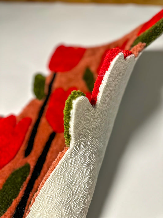 Cümbüş-i Lale Desenli El Yapımı Tufting Halı, Paspas