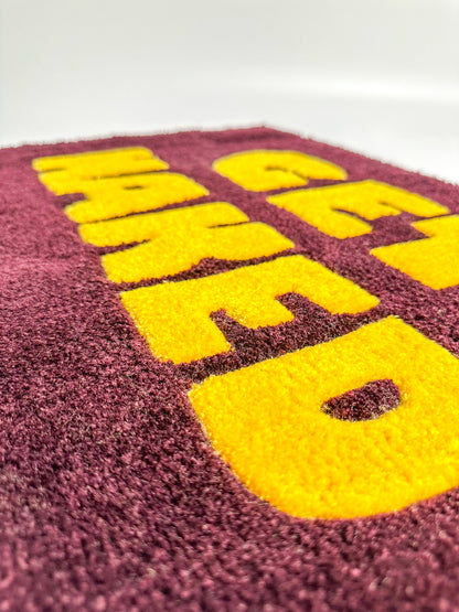 “Get Naked” Yazılı Ten El Yapımı Tufting Halı, Paspas