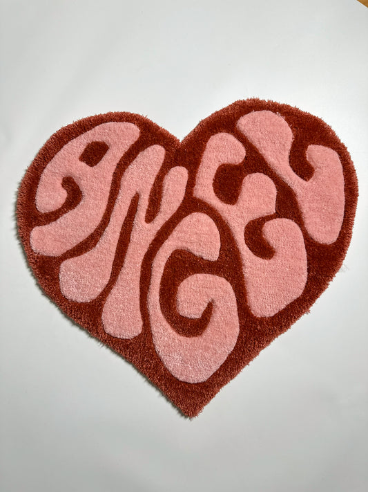 Meleğim Yazlılı El Yapımı Tufting Halı, Paspas